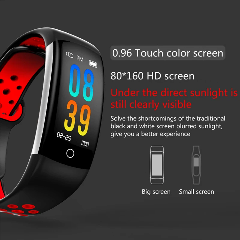 SCELTECH Q6 Heart Rate Monitor Fitness Bracelet Smart Wristband Blood Pressure/Oxygen Smart Bracelet Band IP68 Waterproof Watch