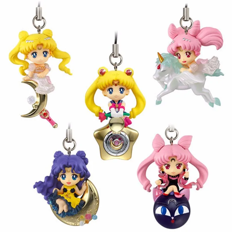 

Anime Sailor Moon Twinkle Dolly Charm Figure keychain chain wands stick rod henshin