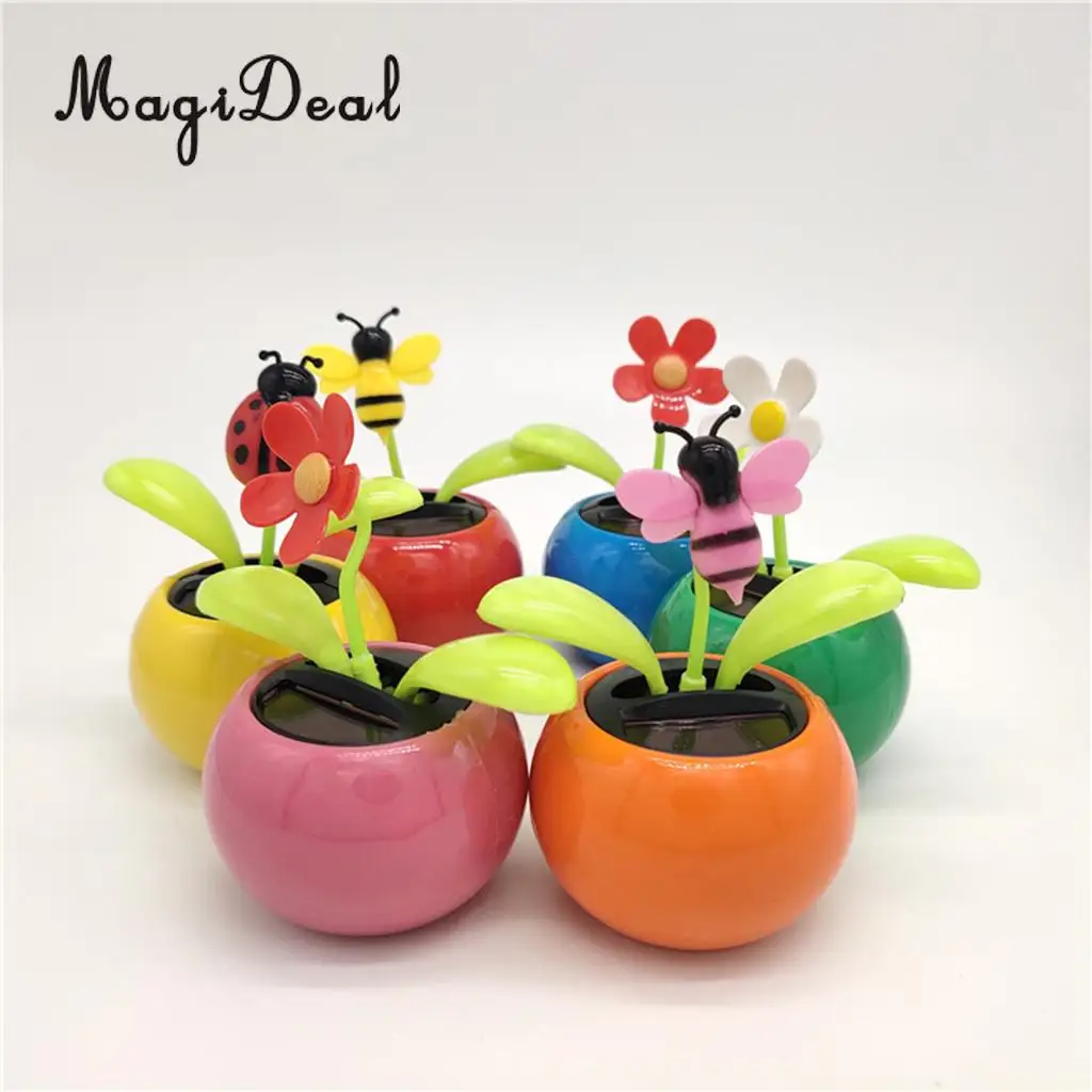 Solar Powered Insect Flower Sunflower Dancing Swing Doll   Toy Home Decor Car Ornament Flowerpot Figure Gifts