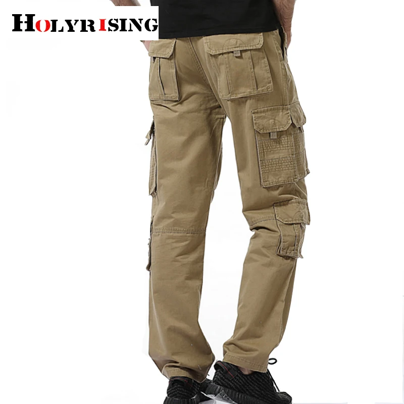 Holyrising мужские брюки 95% хлопок Pantalones Hombre Карманы Брюки для отдыха уличная Тактические Брюки Карго Размер 28-40 18874-5