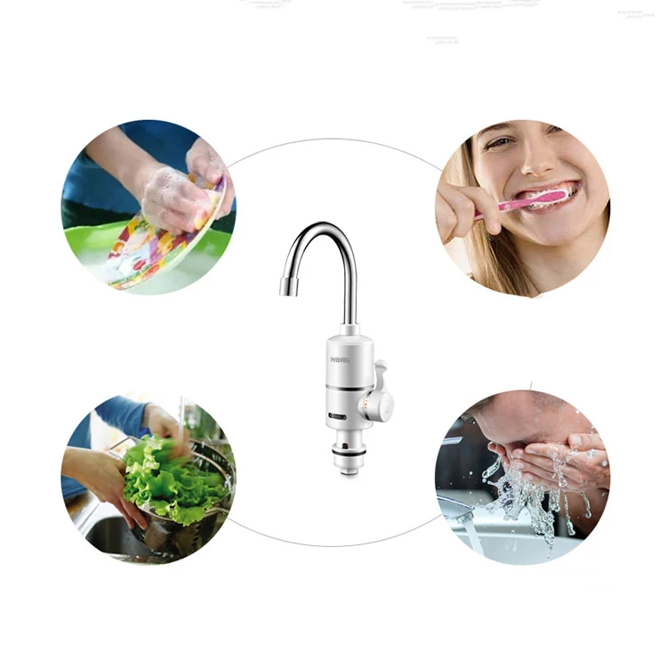 Electric Kitchen Water Heater Tap Instant Hot Cold Heating Water Faucet 3S Instantaneous Heater Faucet Tankless 3000w