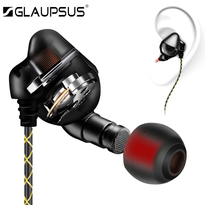 GLAUPSUS S600 3.5mm In Ear Earphones with Mic Stereo Earbuds Super Bass Noise Canceling Sport Fone De Ouvido Mobile Phone | Электроника
