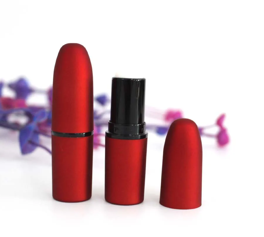 free shipping 10/30/50/100pcs empty red high grade lipstick tube, bullet shape matte empty Lip
