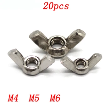 

20pcs 302 Stainless Steel Hand Screw Nut M4 M5 M6 Horn Butterfly Shaped Cap Fixed Fastener for DIY RC Model Connector