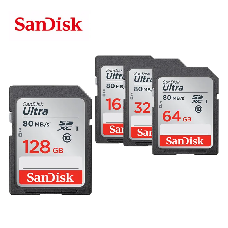 

Sandisk Ultra 80MB/s C10 SD card 32gb SDHC SDXC Original Memory Card 128GB 64gb 16gb for Digital camera Free Shipping