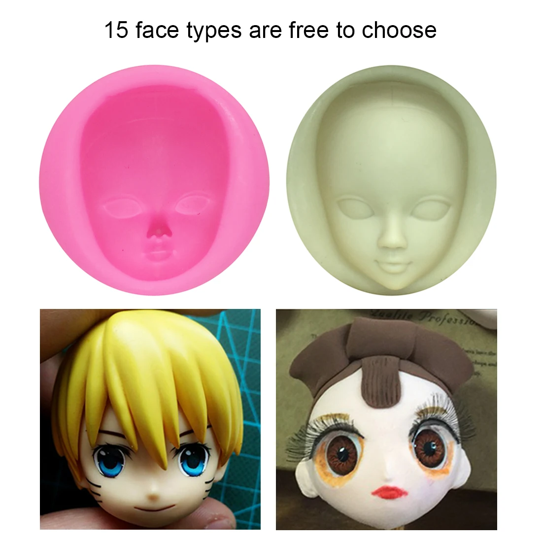 

DIY Girl Face Silicone Mold Chocolate Polymer Clay Craft Molds woman mask Gumpaste Mould Polymer Clay Resin Molds
