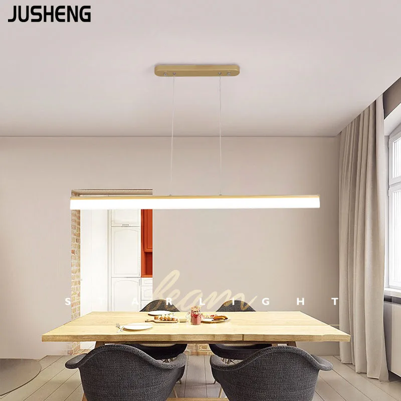

JUSHENG Modern LED Pendant Lights for Kitchen Dining Room Parlor Aluminum Black/White Pendent Hanging Ceiling Lamp