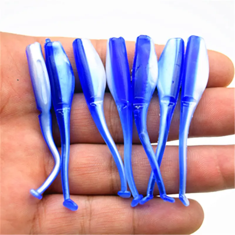 Harga 20 Pcs lot Jig Umpan Buatan T Ekor Maggots Silika Gel Berkualitas Tinggi Karet Palsu Kecil 60 Mm 1.2G Lembut worm Pancing Umpan FA 253