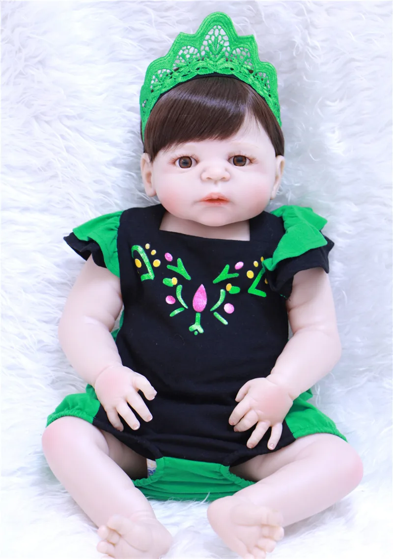 55 см полный Средства ухода за кожей Slicone Reborn Baby Doll Игрушечные лошадки Симпатичные поддельные Новорожденные девушка куклы Bebe подарок для