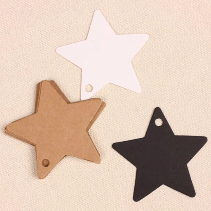 

100pcs/ 50pcs Star Rectangular Earring Ear Studs Hanging Holder Display Hang Paper Cardboard Cards Kraft Paper Package For Party