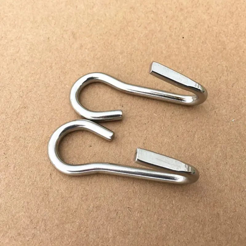 10 Pairs Stainless Steel Hooks Curb Chain Hook Double Hook With Left And Right Sides 2