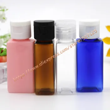 

30ml pretty colors square PET bottle with white/clear/black PP flip lid,essential oil/liquid/moisturizer/facial water container