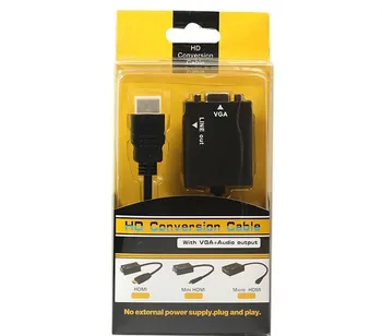 

Free shipping HDMI TO VGA with 3.5mm plug Audio Cable Adapter Converter