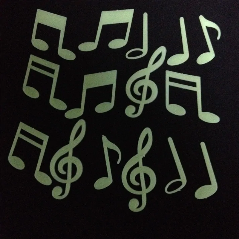 15PCS/Pack Musical Notation Note DIY Glow In The Dark Wall Stickers Baby Kids Bedroom Home Decor