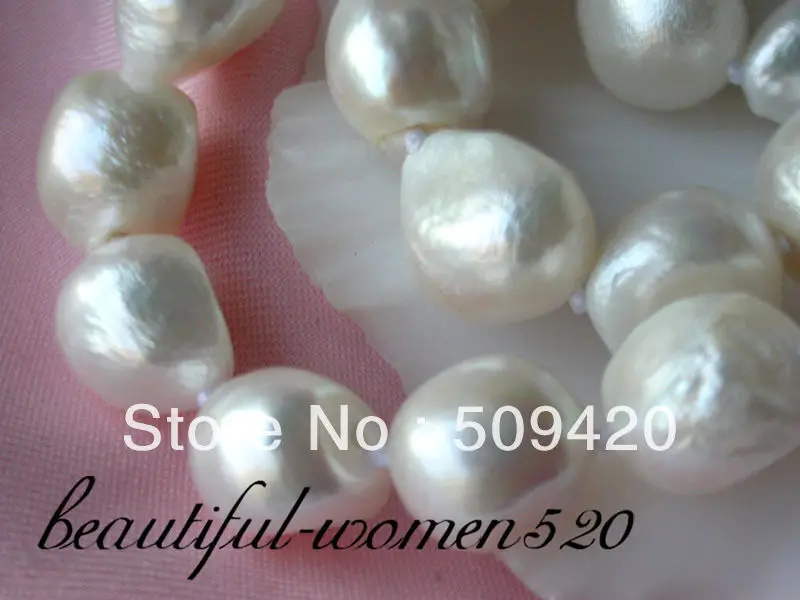 

Free ShippingHuge 30" 17mm baroque white freshwater pearl necklace