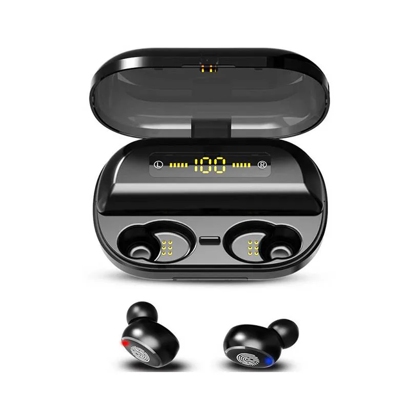 

TWS V11 Touch Control Wireless Earphone Bluetooth 5.0EDR IPX7 Waterproof Headset with 4000mAh LED Power Display Earbud Headphone