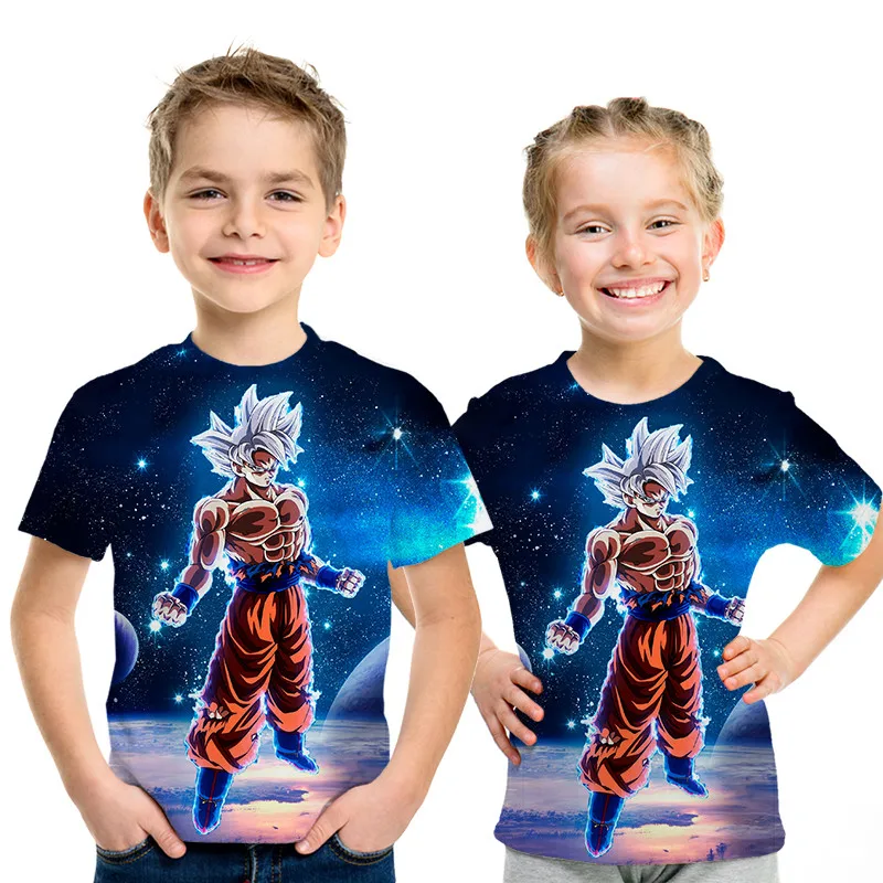 

Dragon Ball Super Instinct Super Saiyan t shirt Boy Girl Summer T-shirt Anime Parent-child Wear stranger things Goku t-Shirt