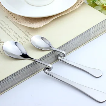 

500pcs/lot 15.5cm/11cm Fashion creative coffee Curved Tea Coffee Drink Condiment Spoon Teaspoon Stainless Steel