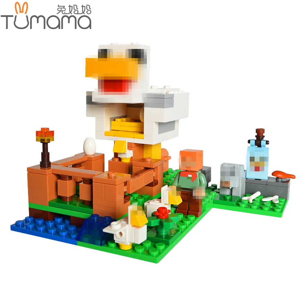

211pcs Minecrafted Building Blocks Chicken Coop DIY Building Bricks Educational Toys For Children Compatible Legoed Minecrafted