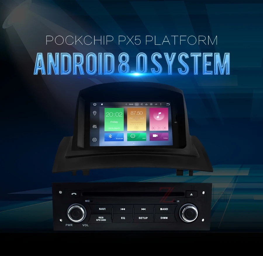 Headunit For Renault Megane 2 Fluence 2002-2008 Android 8.0 Car Stereo DVD Player GPS Navigation 4GB RAM Video Multimedia Radio_01