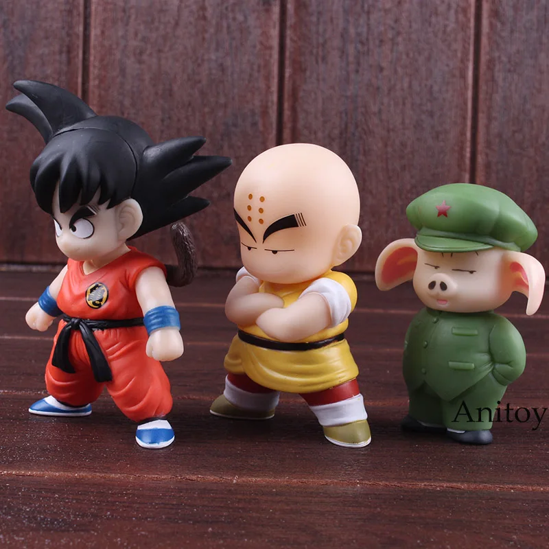 Игрушки Dragon Ball Gokou Son Goku Krillin Klilyn Oolong Dragon Ball ПВХ Аниме Фигурки Коллекционная модель игрушки 3 шт./компл