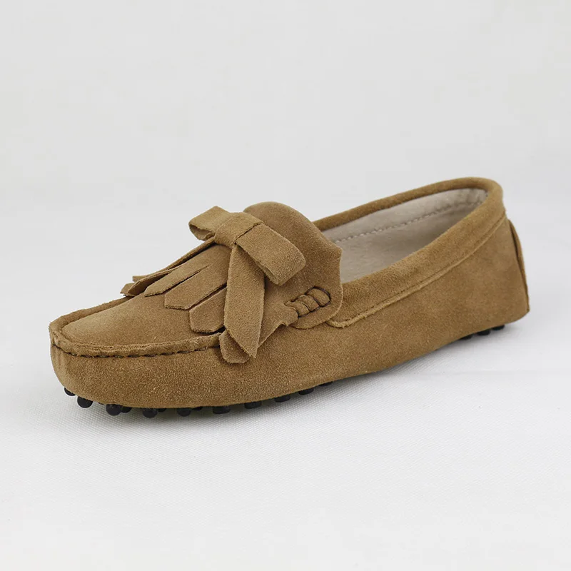 Женская обувь натуральная кожа Для женщин на плоской подошве, обувь, мягкие мокасины женская обувь Туфли без каблуков повседневные лоферы; модная женская обувь для вождения - Цвет: Chestnut