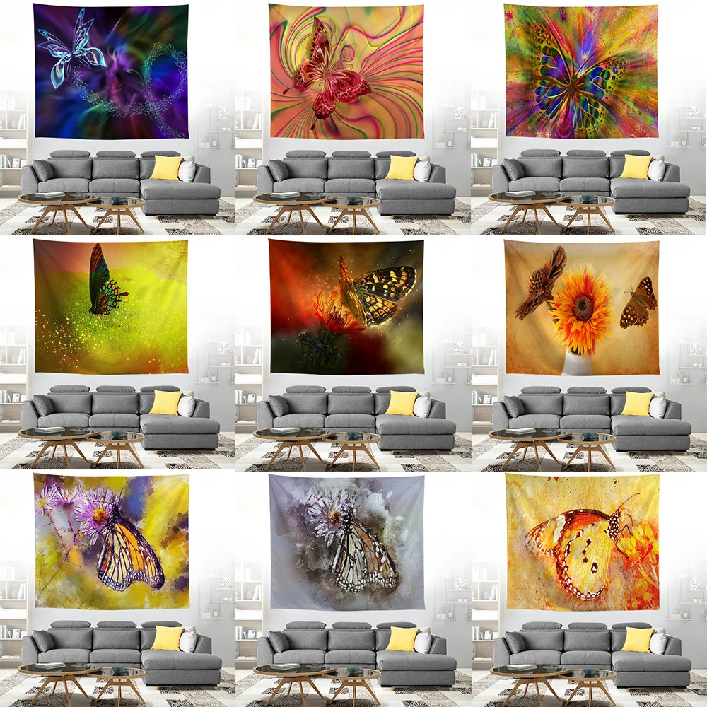 

ZEIMON Buactiful Butterfly Pattern Wall Tapestry Hanging Blanket Farmhouse DecorHome Decorations Camping Tent Sleeping Pad