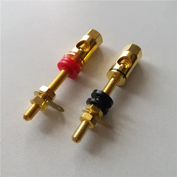 

4pcs Exquisite high-end long speaker audio pure copper terminal block speaker terminal banana plug socket welding