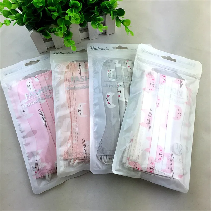 10PCS Anti-dust Windproof Disposable Mouth Mask Cute Cartoon Non-woven 3 Layers Anti Haze Adult Printed Masks