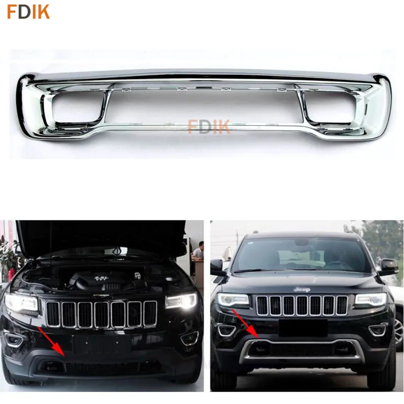 ABS Chrome Front fascia Applique Lower Bumper Grille Cover Protector Guard for Jeep Grand
