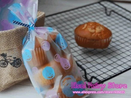 300 шт. розовый и голубой Точки Опираясь самоклеющейся подарок Еда Пластик сумки милый маленькое печенье сумочки для подарков для гостей вечеринки целлофановые пакеты