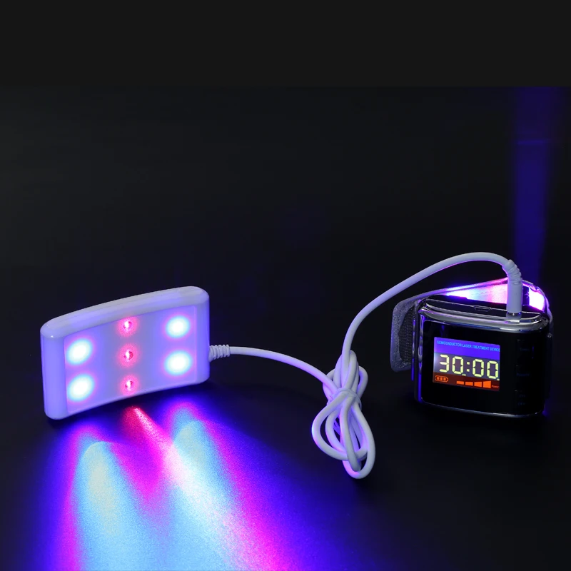

new products electrical red laser+Blue LED light therapy Home use medical equipment wrist watch reduce blood pressure 650nm LLLT