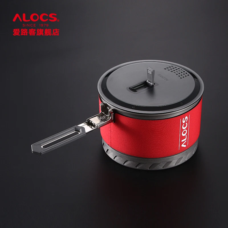 Alocs 1-2People de utensilios de cocina conjunto de Picnic plegable sartenes ultraligero al aire libre olla sartén Flambe Pan intercambiador con arco CW-S10 S11