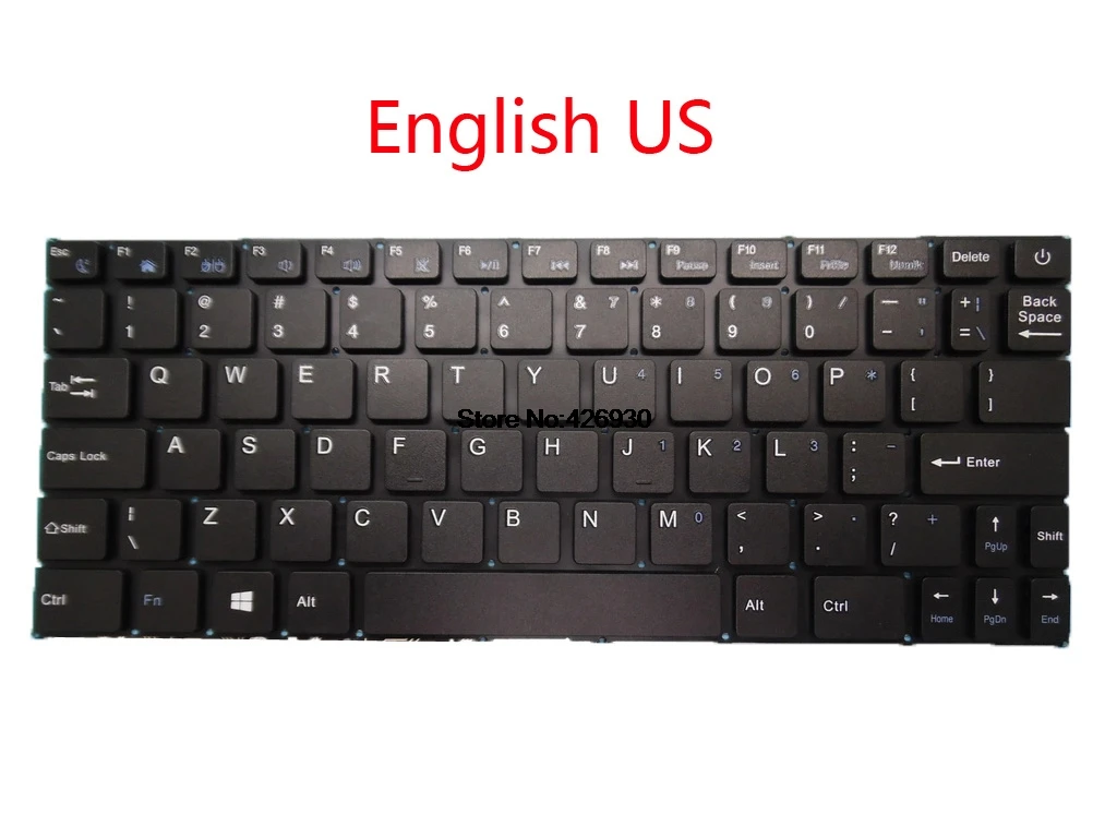 Ноутбук US RU Клавиатура для Irbis NB11 NB34 английский US Россия RU черный без рамки