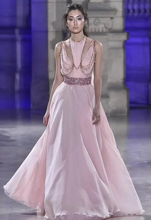 

New Style Celebrity Host Party Fashion Show Sexy Women Dress O-neck Backless Sequined Chain Body Con Dresses Wholesale