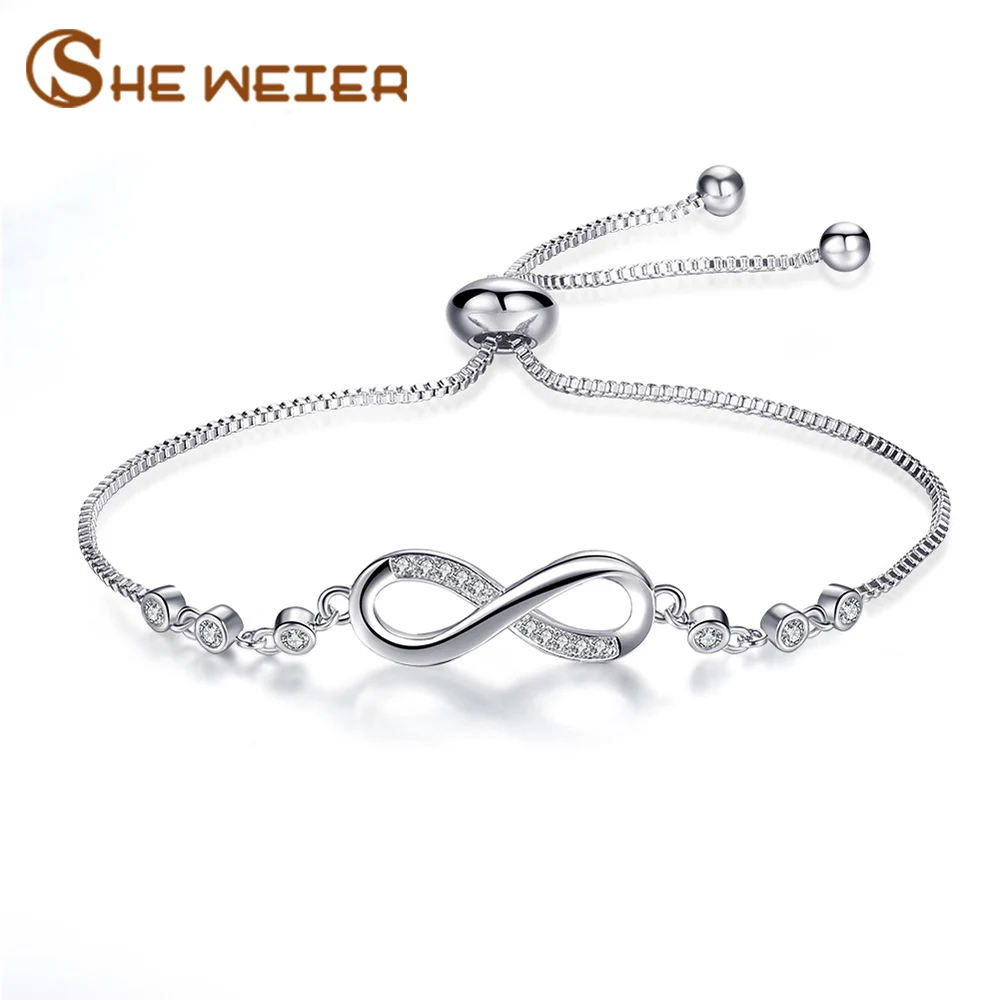 SHE WEIER chain link infinity bracelets & bangles femme jewelry women bracelet charms friendship girls jewelry accessories Fashion Jewelry