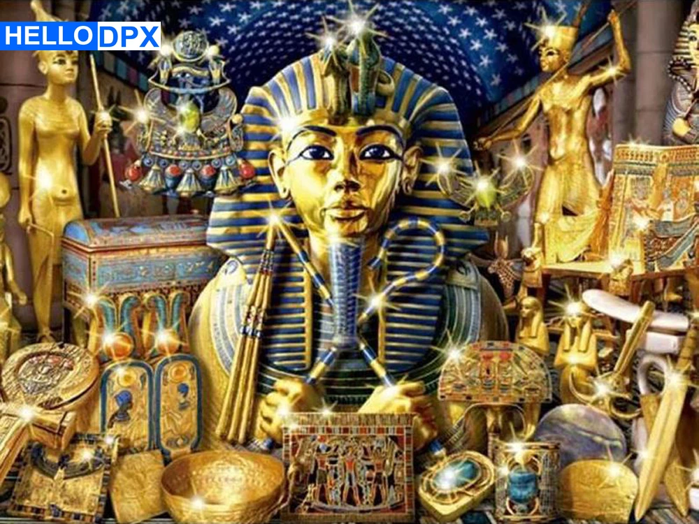 

Hellodpx Mummy, Golden, Money Pharaohs of Egypt Diamond Painting Kit. Round Drills, Full Drill 5d Diy Diamond Painting