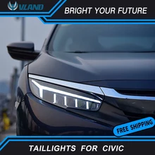 Автомобильная фара для Honda civic фары в сборе динамический сигнал поворота полный светодиодный луч