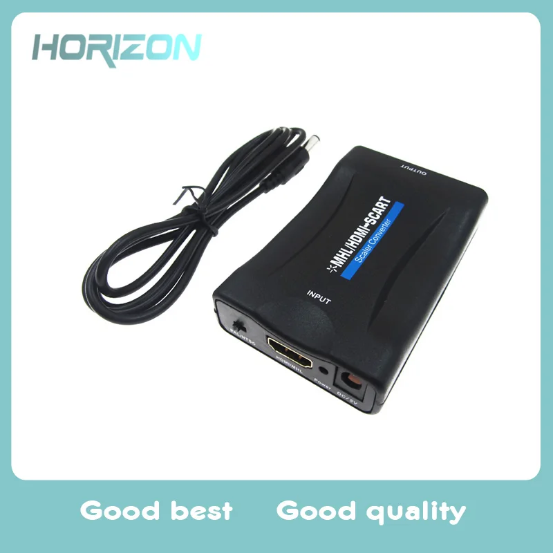 

1080P Scart To HDMI Scaler Converter Audio Adapter for DVD STB +USB Cable