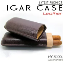 Хьюмидор для сигар Cohiba чехол для путешествий из коричневой кожи портативная прочная деревянная сигарная трубка для 2 Аксессуары для сигар мужской подарок HY5200L