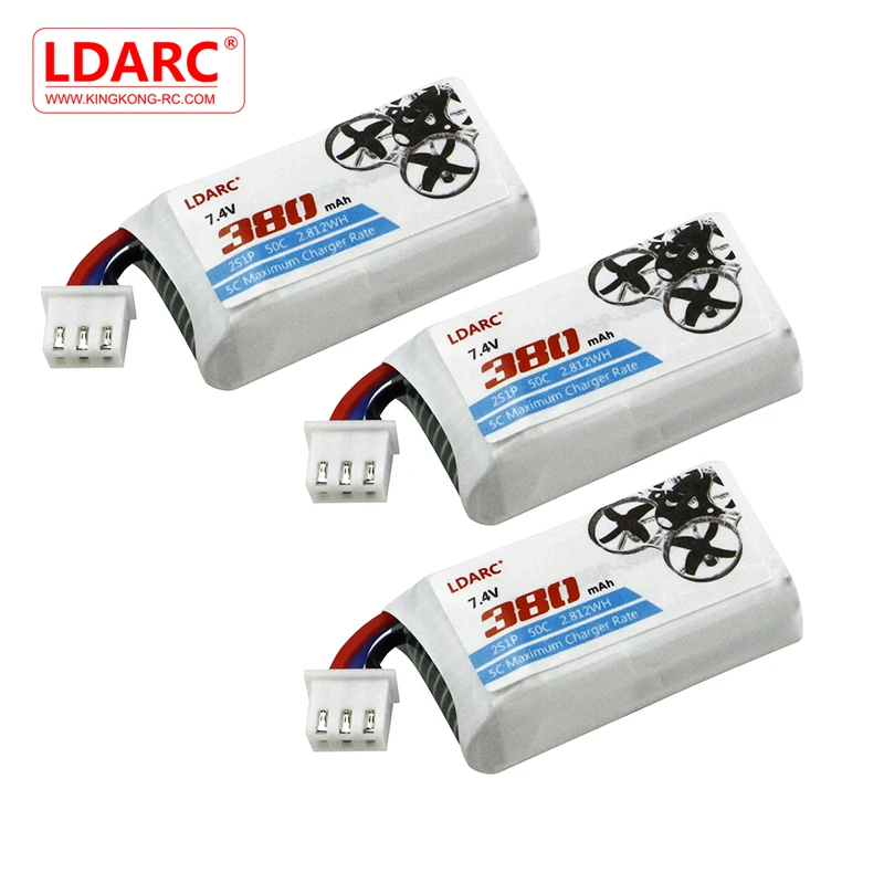 

3PCS KINGKONG/LDARC TINY GT7 GT8 FPV Racing Drone Spare Part 7.4V 380mAh 50C Lipo Battery For FPV Racing Drone Models Parts Accs