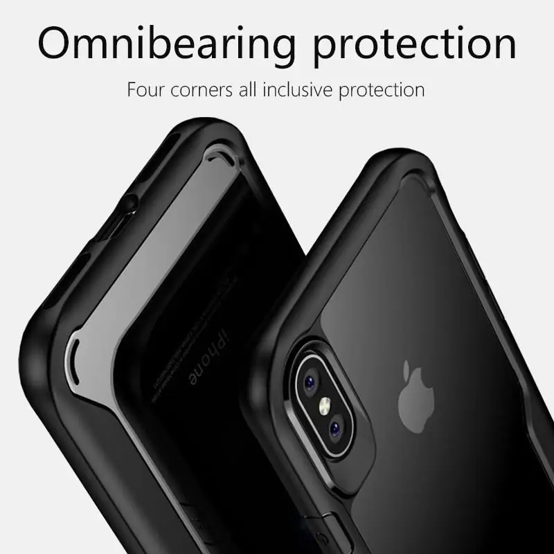 100 шт для Iphone x 7, 7 Plus, чехол Гибридный мягкий TPU бампер прозрачный чехол на заднюю крышку из поликарбоната со чехол для телефона для Iphone 8 samsung S8 Plus/Note 8