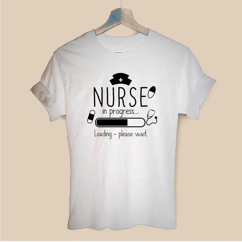 

Nurse In Progress Nurse Life Student Letters Print Women Short Sleeve Tshirt Casual Cotton Hipster Funny T Shirt Girl Lady Top