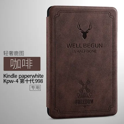 CAMEL Цветной чехол для электронной книги paperwhite 4 KPW4 с функцией автоматического пробуждения/сна для KPW4 kindel 998 - Цвет: CAMEL