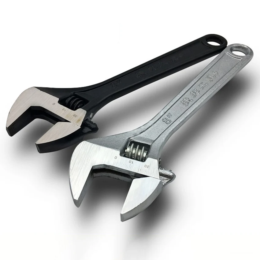 6/8/10/12 inch metric black or white wrench open end spanner adjustable repair multi-functional tools high-carbon steel wrenchs |