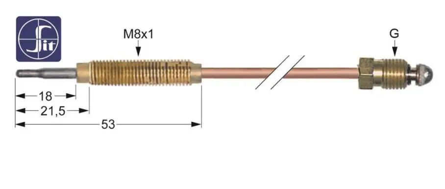 Сидячий термоэлемент Lange 850 мм M8x1 M8x1