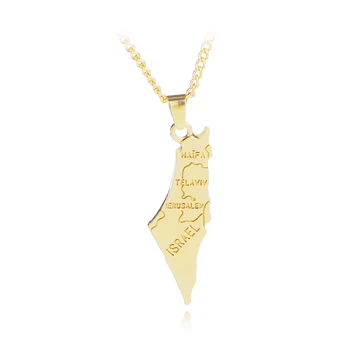 

Fooderwerk Jewelry Europe and America Golden Israel Map Female Necklace Geometric Personality Electroplating Necklace
