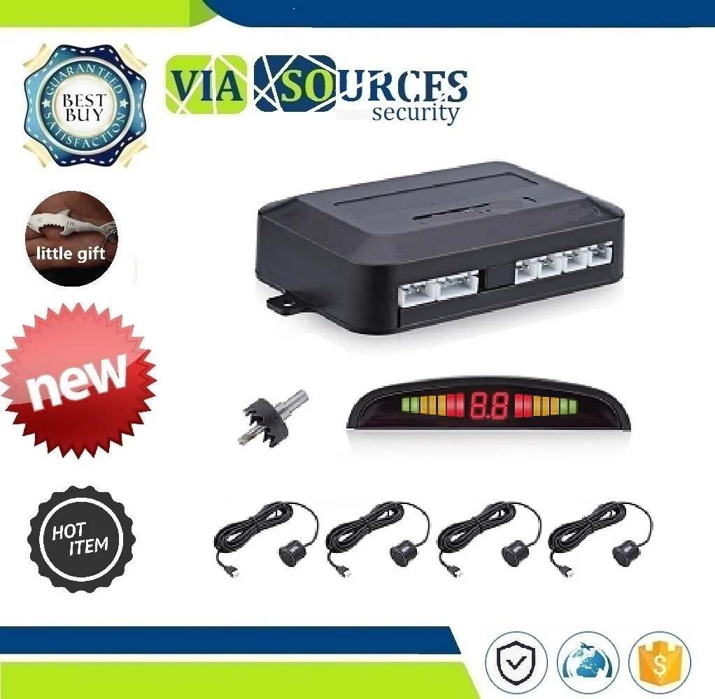 

2\4 Sensors Display\Buzzer Voice Reverse Backup Radar Monitor Detector Security Alert System Car LED Parking Sensor Kit