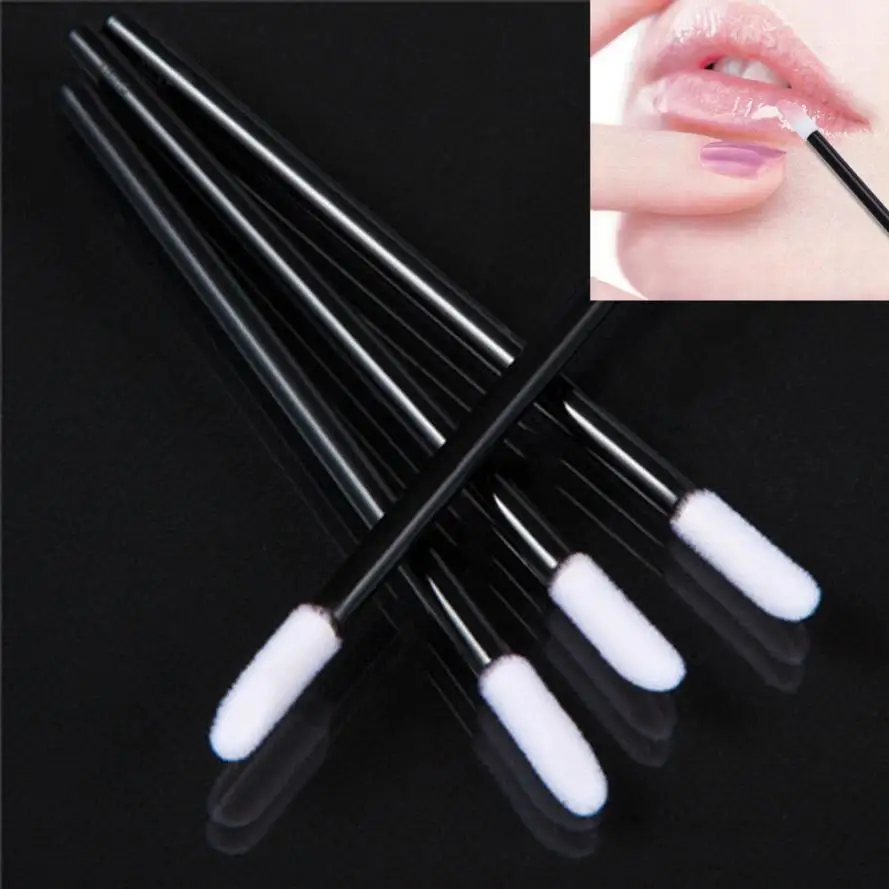 200PCS Disposable Lip Brushes Lipstick Gloss Cotton Wands Applicator