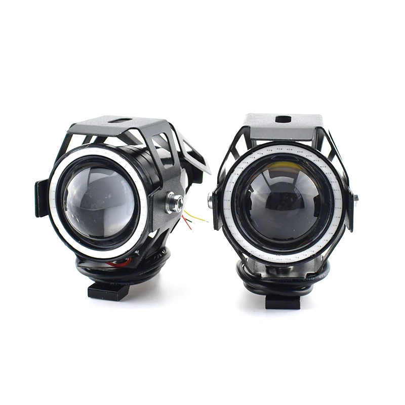 

Motorcycle LED Headlight Spotlight 3000LM 125W 12V U7 LED Driving Moto Fog Angel Work Spot Head Light Motorbike Auxiliary Lamp